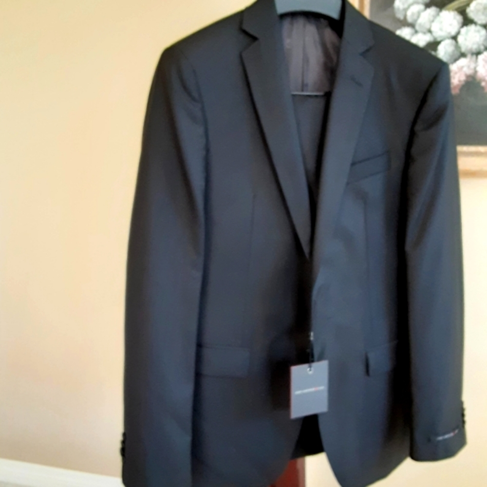 New, never worn John Varvatos USA black suit.